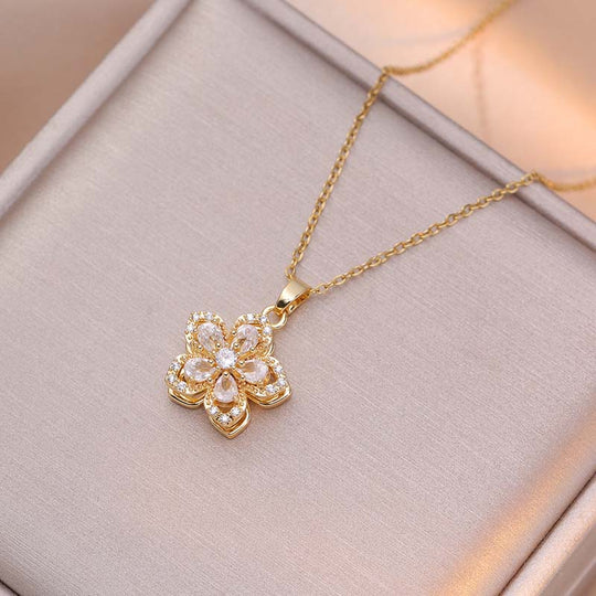 Women's Romantic Blossom Pendant Necklace
