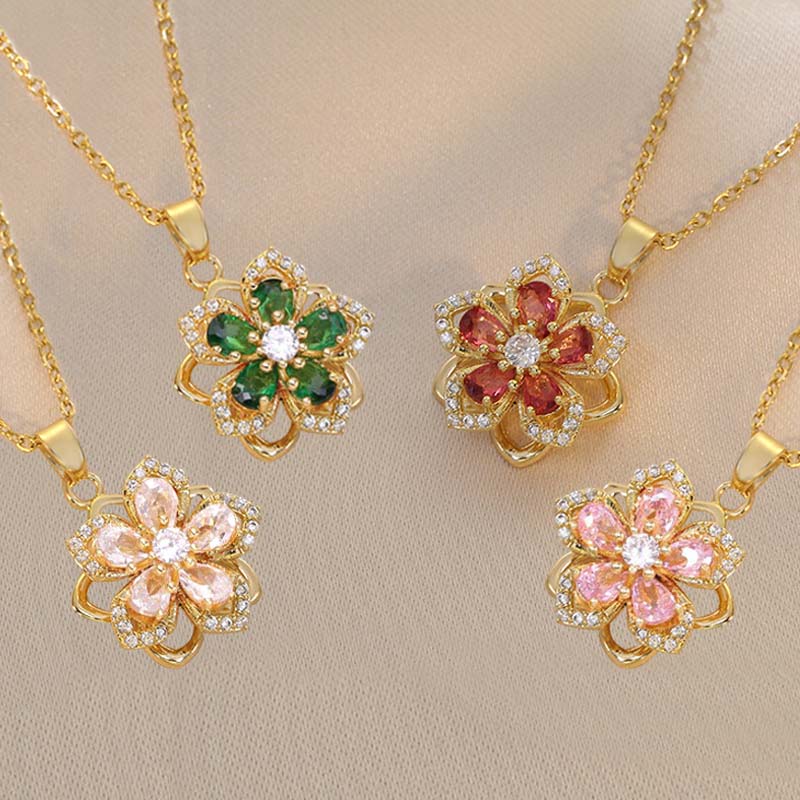 Women's Romantic Blossom Pendant Necklace
