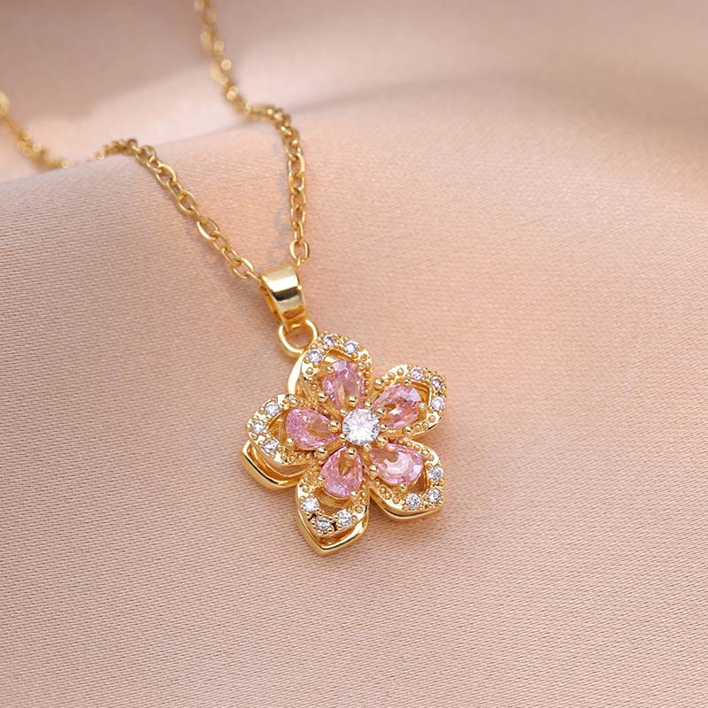 Women's Romantic Blossom Pendant Necklace