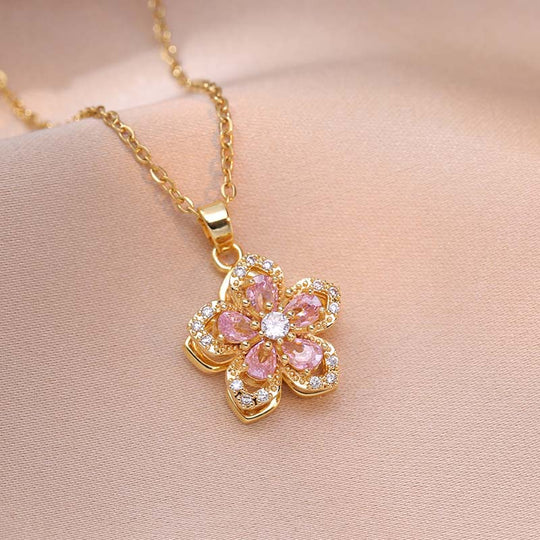 Women's Romantic Blossom Pendant Necklace