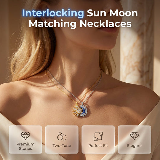 ✨2026 HOT SALE✨Sun and Moon Pendant Necklace with Rhinestones