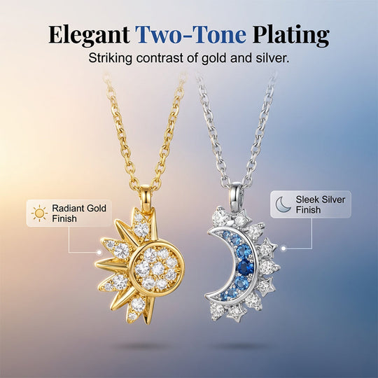 ✨2026 HOT SALE✨Sun and Moon Pendant Necklace with Rhinestones