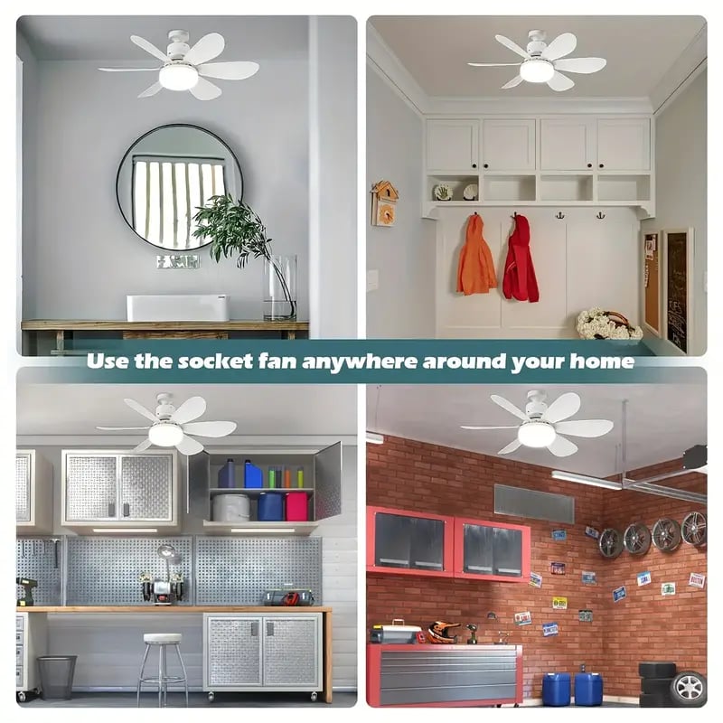 ⏳LAST DAY SALE 🔥40W LED Ceiling Fan Light – 20.5” Ultra-Quiet with Remote 🎯 | E27 + FREE B22 Adapter 🔌 | For Bedroom 😴, Kitchen 👩‍🍳 & Garage 🛠️