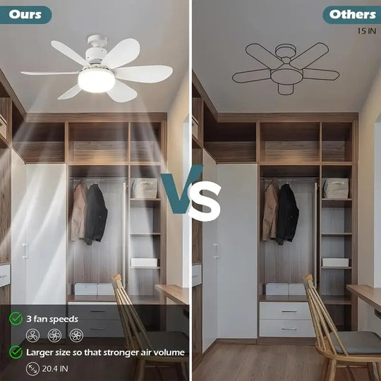 ⏳LAST DAY SALE 🔥40W LED Ceiling Fan Light – 20.5” Ultra-Quiet with Remote 🎯 | E27 + FREE B22 Adapter 🔌 | For Bedroom 😴, Kitchen 👩‍🍳 & Garage 🛠️
