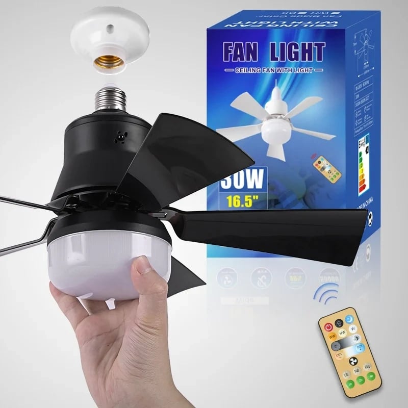 ⏳LAST DAY SALE 🔥40W LED Ceiling Fan Light – 20.5” Ultra-Quiet with Remote 🎯 | E27 + FREE B22 Adapter 🔌 | For Bedroom 😴, Kitchen 👩‍🍳 & Garage 🛠️