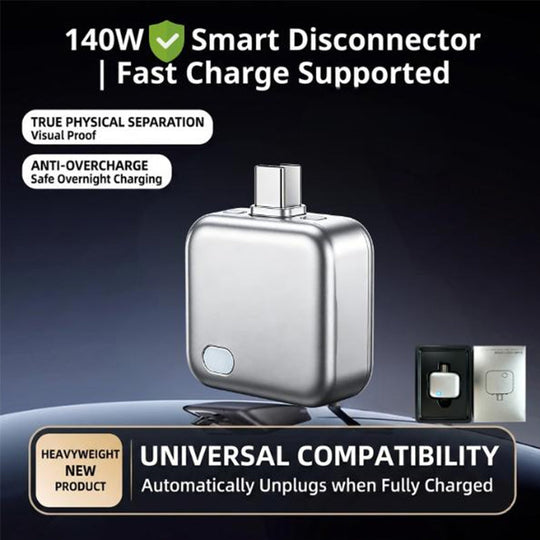 ⚡ AI Auto-Disconnect Charger – 140W Fast Charging & Battery Protection – Safe Overnight Charge & Smart Chip – Universal Compatibility 💻