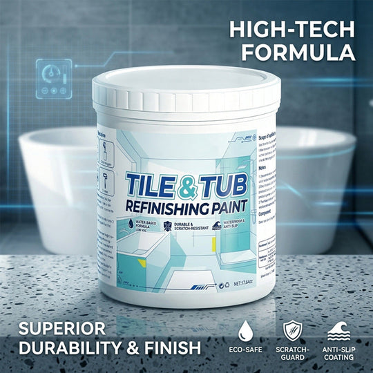 ✨New Arrival 50% OFF🛁🎨 Tile & Tub Refinishing Paint Kit – Waterproof, anti‑slip finish. Covers stains & cracks. Easy DIY, no pro needed. ✨🛡️