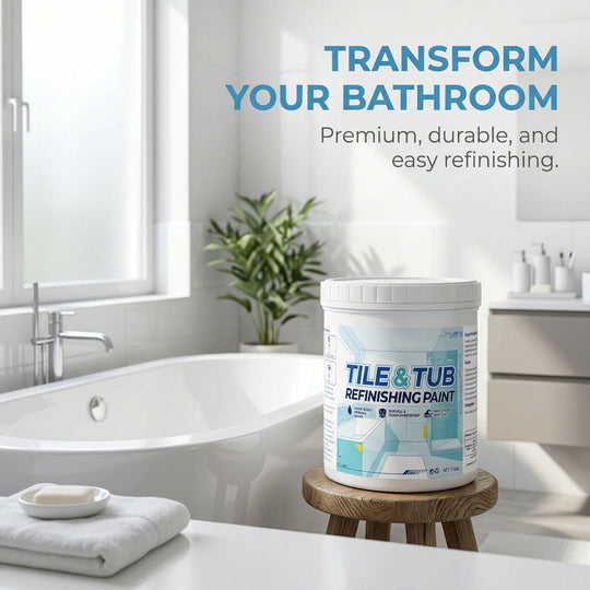 ✨New Arrival 50% OFF🛁🎨 Tile & Tub Refinishing Paint Kit – Waterproof, anti‑slip finish. Covers stains & cracks. Easy DIY, no pro needed. ✨🛡️