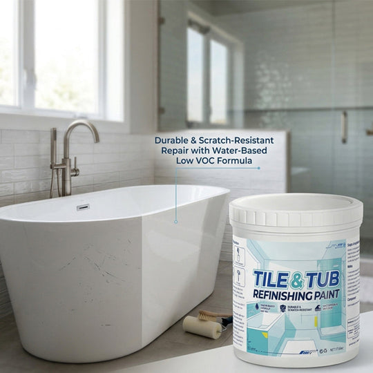 ✨New Arrival 50% OFF🛁🎨 Tile & Tub Refinishing Paint Kit – Waterproof, anti‑slip finish. Covers stains & cracks. Easy DIY, no pro needed. ✨🛡️