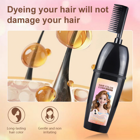 🎨💇‍♀️ 3-in-1 Hair Dye Comb – Mix, Apply & Comb in One Tool, Even Coverage, No Dripping, Reusable. Perfect for Home Hair Coloring & Root Touch-Ups! ✨🪮