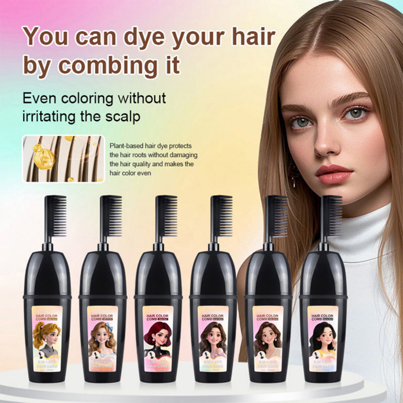 🎨💇‍♀️ 3-in-1 Hair Dye Comb – Mix, Apply & Comb in One Tool, Even Coverage, No Dripping, Reusable. Perfect for Home Hair Coloring & Root Touch-Ups! ✨🪮