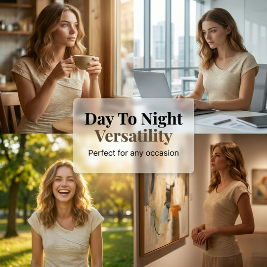 👚 50% OFF NOW! ✨ Women's Asymmetrical V-Neck Ruched Solid Top – Flattering, stretchy & perfect for date nights, work or layering under blazers 💃