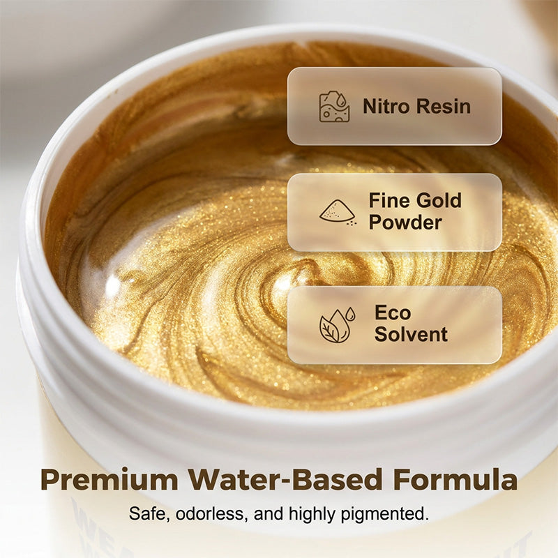 ⏳Limited Time Special Price⏰ Weather Resistant Gold Paint – Water‑based, brilliant shine. Safe for metal, wood & stone. Lasts rain or shine! 🖌️