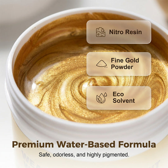 ⏳Limited Time Special Price⏰ Weather Resistant Gold Paint – Water‑based, brilliant shine. Safe for metal, wood & stone. Lasts rain or shine! 🖌️