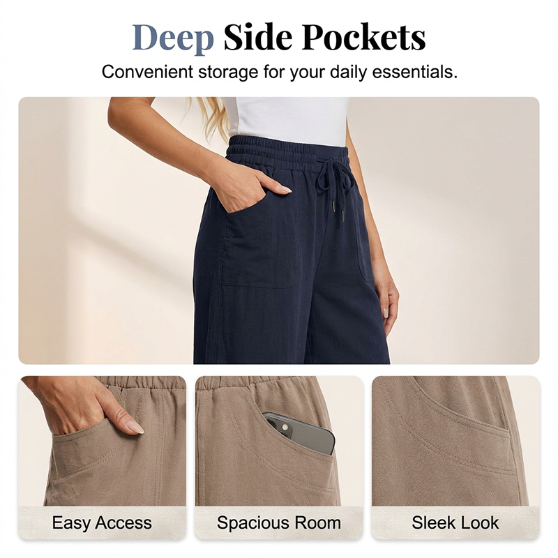 🥳2026 HOT SALE!!🥳 Women's Solid-Color Loose-Fit Cropped Pants !!!
