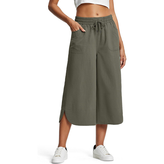 🥳2026 HOT SALE!!🥳 Women's Solid-Color Loose-Fit Cropped Pants !!!