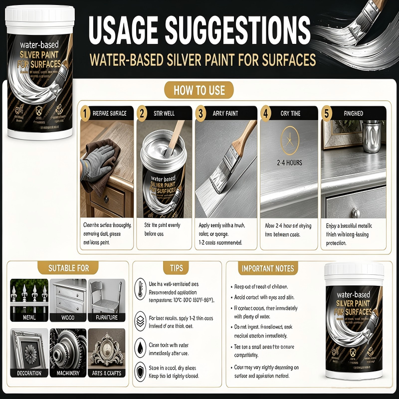 ⏳Limited Time Special Price⏰Water-Based Silver Paint for Metal & Wood