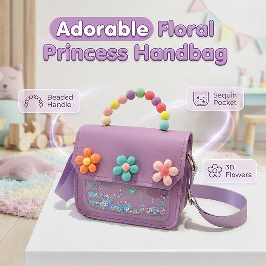 Children's Sequin Flower Pearl Handbag