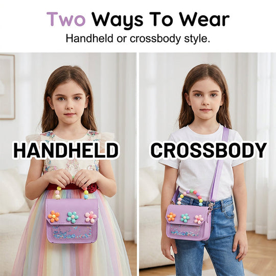Children's Sequin Flower Pearl Handbag
