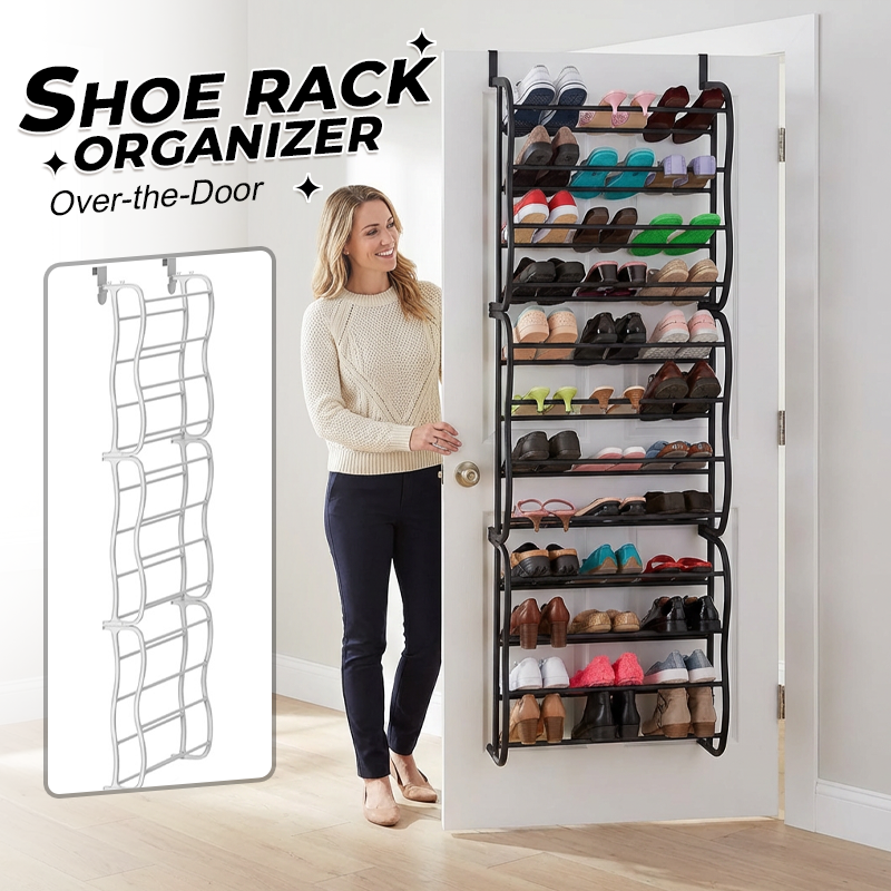 ⏳Limited Time 50% OFF⏰Over-the-Door Shoe Rack Organizer – 24 pockets & tool-free install – Fits standard doors, holds up to 24 pairs – perfect for entryway or closet
