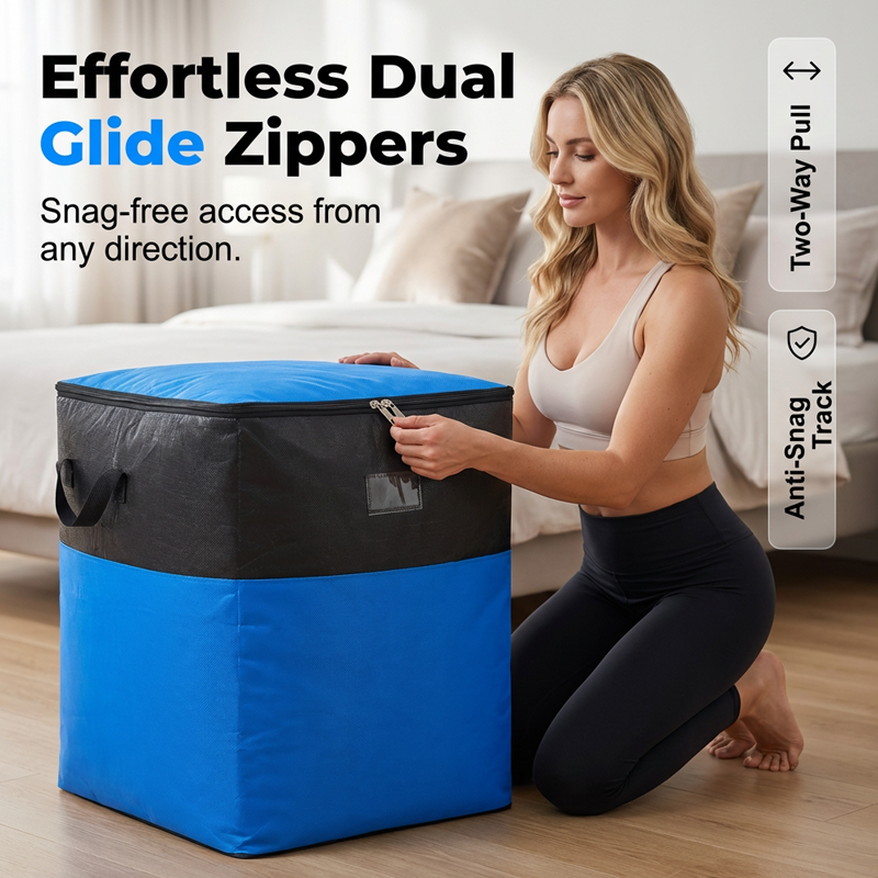 Collapsible Storage and Moving Bag – Heavy-duty handles & zippered closure – Folds flat, perfect for moving, travel or closet organization – reusable & easy to clean 🏠