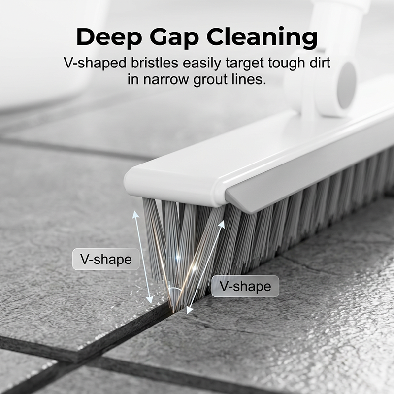 🎉Surprise Price ✨🧹 2-in-1 Grout & Corner Scrubber Brush with Squeegee