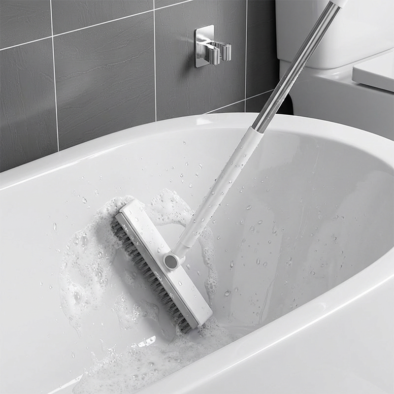 🎉Surprise Price ✨🧹 2-in-1 Grout & Corner Scrubber Brush with Squeegee