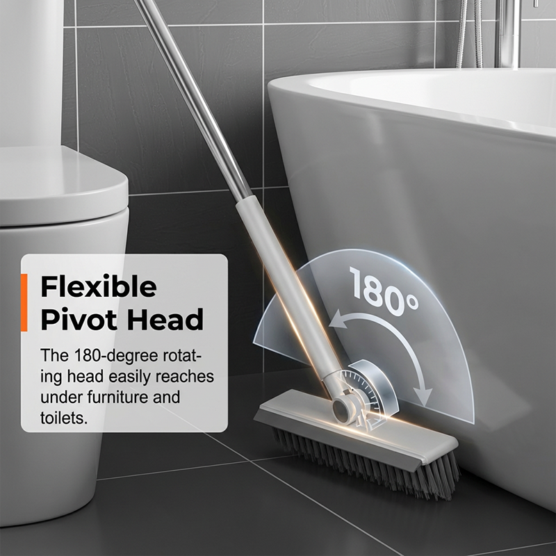 🎉Surprise Price ✨🧹 2-in-1 Grout & Corner Scrubber Brush with Squeegee