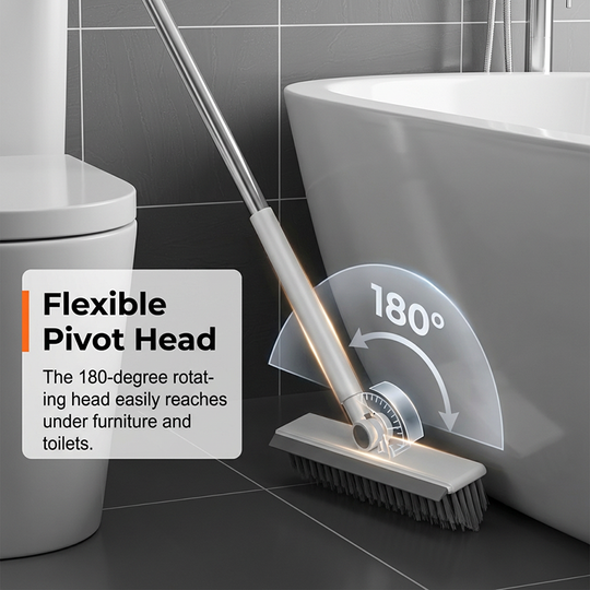 🎉Surprise Price ✨🧹 2-in-1 Grout & Corner Scrubber Brush with Squeegee