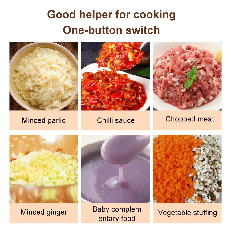 Cordless Multifunctional Mini Electric Food Processor, Wireless Portable Kitchen Chopper for Minced Meat, Garlic & Baby Puree, Fast Food Prep Kitchen Helper