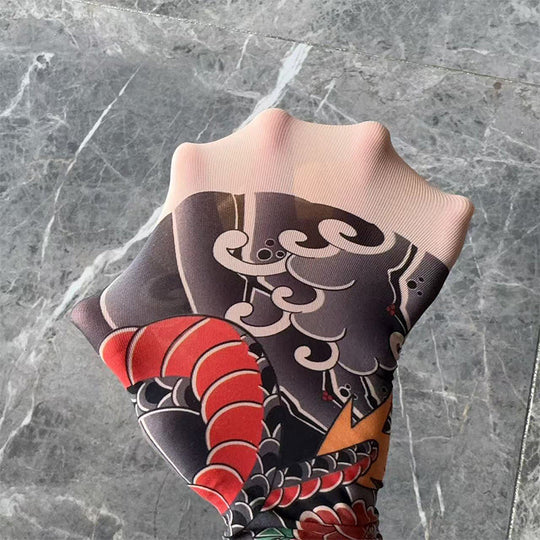 Stretchy Tattoo-Print Leg Sleeve