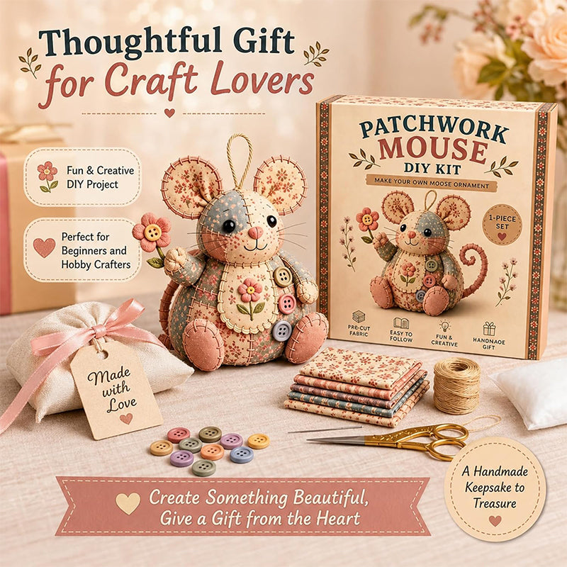 ⚽️🏆️World Cup Sale:30% OFF🎉70K+ SOLD! 🥳Handcrafted Vintage Mouse Plush Sewing Kit