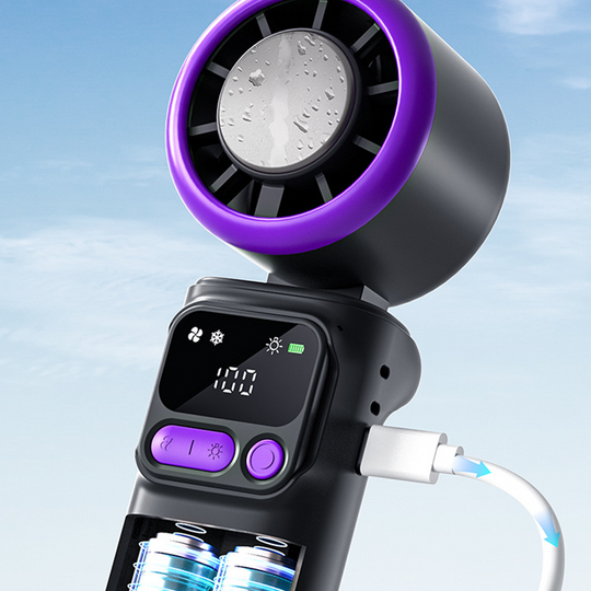 ❄️🌬️ 50% OFF!| Portable Neck Fan with Semiconductor Ice Cooling Plate | 3600mAh Foldable Personal Air Conditioner | LED Display & Type-C Charging