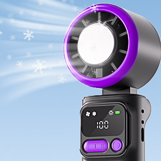 ❄️🌬️ 50% OFF!| Portable Neck Fan with Semiconductor Ice Cooling Plate | 3600mAh Foldable Personal Air Conditioner | LED Display & Type-C Charging