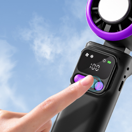 ❄️🌬️ 50% OFF!| Portable Neck Fan with Semiconductor Ice Cooling Plate | 3600mAh Foldable Personal Air Conditioner | LED Display & Type-C Charging