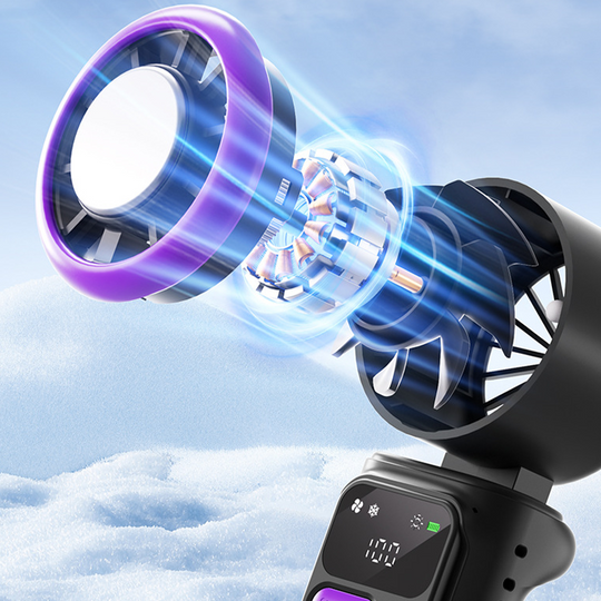 ❄️🌬️ 50% OFF!| Portable Neck Fan with Semiconductor Ice Cooling Plate | 3600mAh Foldable Personal Air Conditioner | LED Display & Type-C Charging