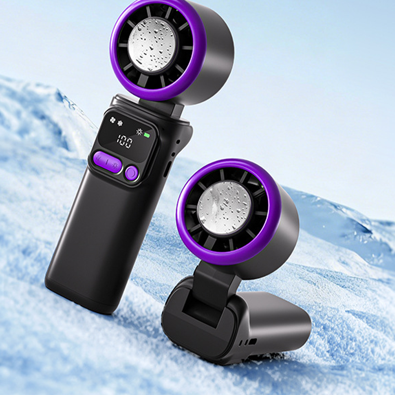 ❄️🌬️ 50% OFF!| Portable Neck Fan with Semiconductor Ice Cooling Plate | 3600mAh Foldable Personal Air Conditioner | LED Display & Type-C Charging