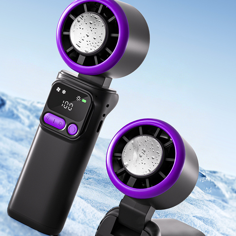 ❄️🌬️ 50% OFF!| Portable Neck Fan with Semiconductor Ice Cooling Plate | 3600mAh Foldable Personal Air Conditioner | LED Display & Type-C Charging