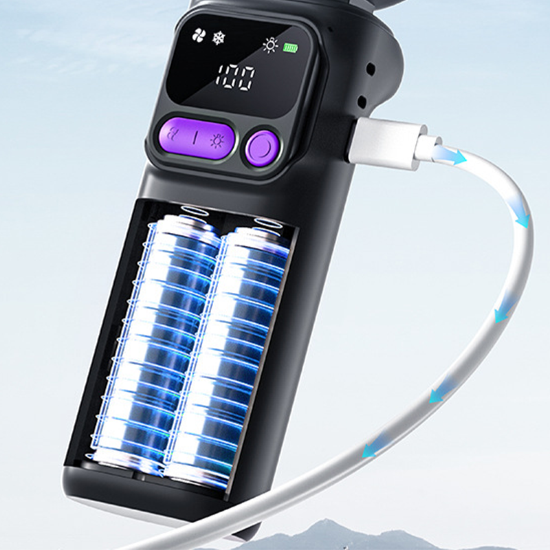 ❄️🌬️ 50% OFF!| Portable Neck Fan with Semiconductor Ice Cooling Plate | 3600mAh Foldable Personal Air Conditioner | LED Display & Type-C Charging