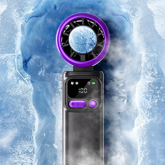 ❄️🌬️ 50% OFF!| Portable Neck Fan with Semiconductor Ice Cooling Plate | 3600mAh Foldable Personal Air Conditioner | LED Display & Type-C Charging
