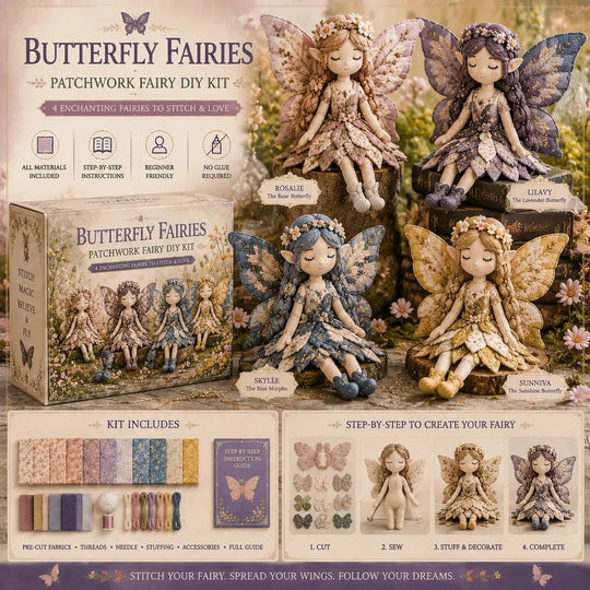 🧵🧚Fairy Patchwork DIY Collection🌸Dreamy Floral Fabric Patches✨Vintage Mixed Material Scrapbook Handmade Kit💐