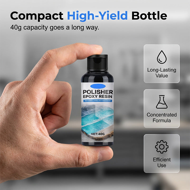 Epoxy Resin Polish – Restores dull resin to crystal‑clear high gloss. Removes scratches & haze. Effortless hand polish!