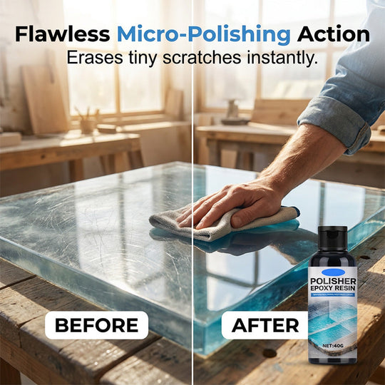 Epoxy Resin Polish – Restores dull resin to crystal‑clear high gloss. Removes scratches & haze. Effortless hand polish!