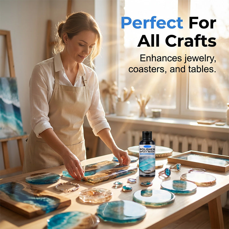 Epoxy Resin Polish – Restores dull resin to crystal‑clear high gloss. Removes scratches & haze. Effortless hand polish!