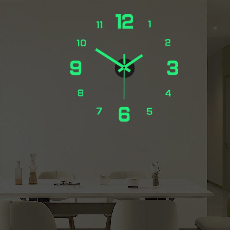 3D DIY Luminous Acrylic Wall Clock Set | Drill-free adhesive mounting