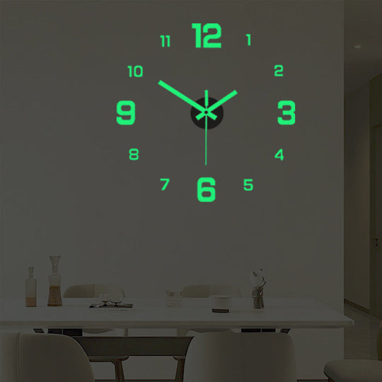 3D DIY Luminous Acrylic Wall Clock Set | Drill-free adhesive mounting