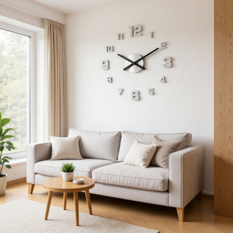 3D DIY Luminous Acrylic Wall Clock Set | Drill-free adhesive mounting