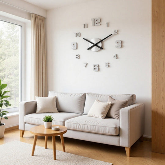 3D DIY Luminous Acrylic Wall Clock Set | Drill-free adhesive mounting