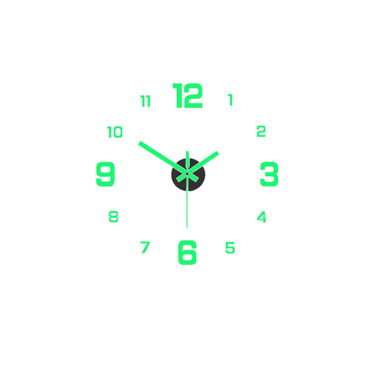 3D DIY Luminous Acrylic Wall Clock Set | Drill-free adhesive mounting