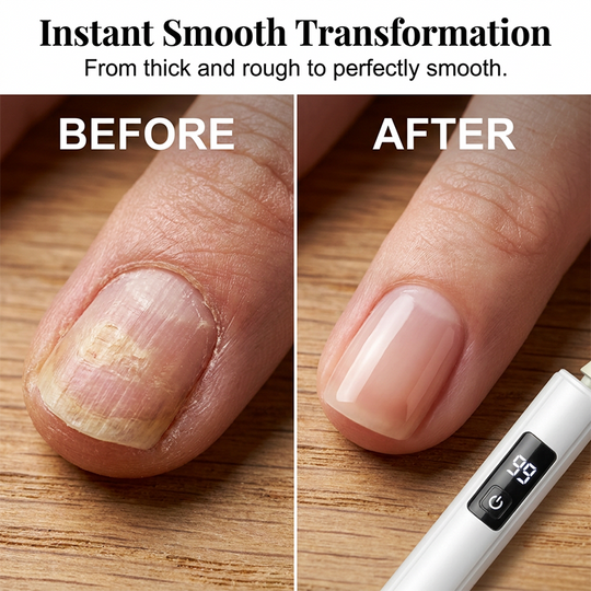 Professional Electric Nail Polisher – Smooths thick nails, 99-speed display. Multiple heads for shaping & buffing. Salon at home! 🌟💎